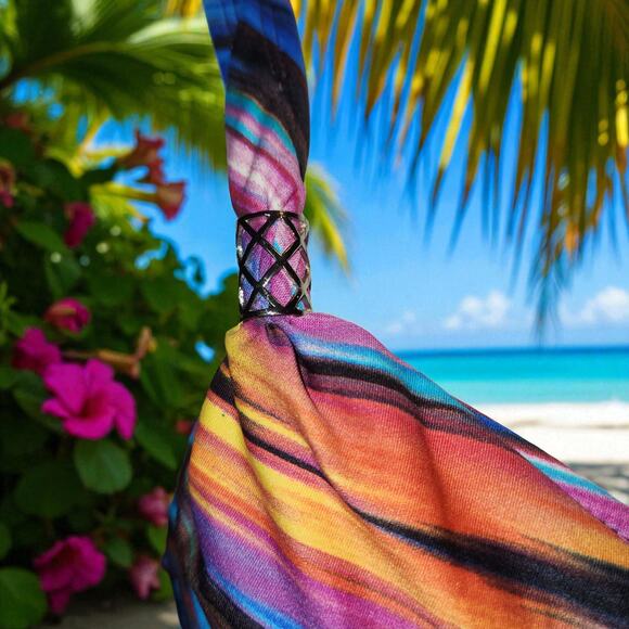 Tropical Escape Multi Color Swimsuit Top - Size XL - Picture 4 of 6